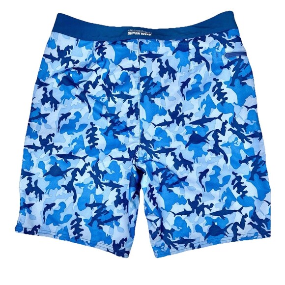 Vineyard Vines Board Shorts Men's 33 Blue Sharks Drawstring Swim Trunks Beach - Picture 3 of 4